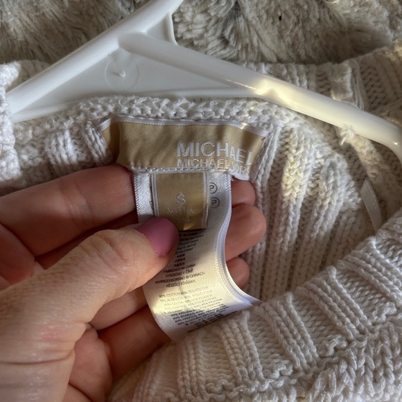 Michael Kors Cream Cable Knit Women’s Sweater - Picture 3 of 4